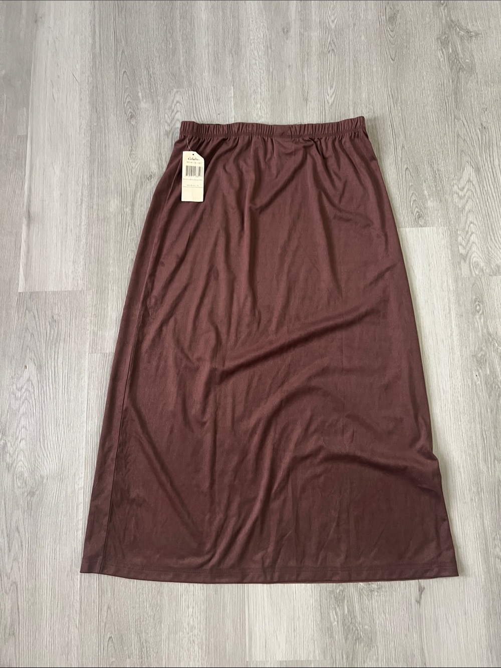 Women’s Suede Midi Skirt - Brown